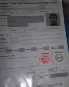 Tùng đạt chứng chỉ IELTS 6.0.